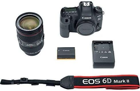 كاميرا Canon EOS 6D Mark II DSLR مع عدسة EF 24-105mm f/4 is II USM، ومقبض بطارية Canon BG-E21، وبطاريتين احتياطيتين in Kuwait