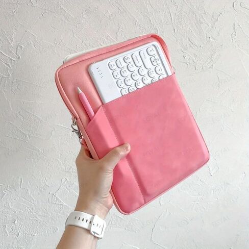 7-8.5 Inch Tablet Sleeve, Cloth Shockproof Storage Bag with Handle, Full Protection Slim Portable Carrying Case for ipad, Pink in Saudi Arabia
