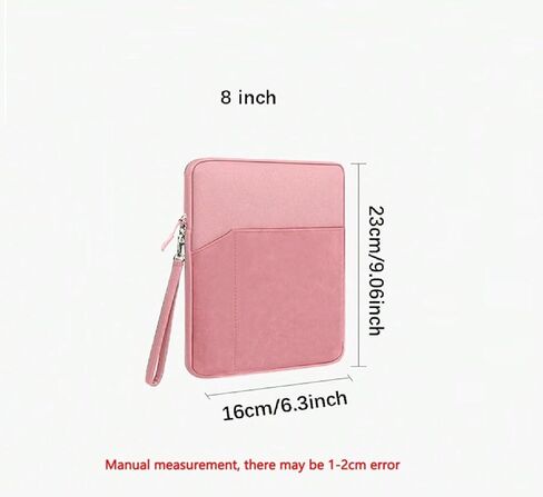 7-8.5 Inch Tablet Sleeve, Cloth Shockproof Storage Bag with Handle, Full Protection Slim Portable Carrying Case for ipad, Pink in Saudi Arabia