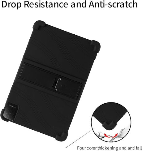 for TCL Tab 10L Gen4 2025 10.1 Inch Tablet Case,BOVUGAC Soft Silicone Adjustable Stand Shockproof Kids Friendly for TCL Tab 10L Gen 4 10.1" Tablet(Black) in Saudi Arabia
