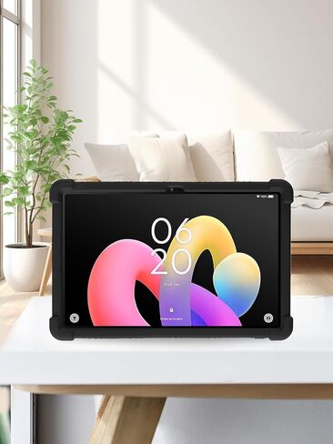 for TCL Tab 10L Gen4 2025 10.1 Inch Tablet Case,BOVUGAC Soft Silicone Adjustable Stand Shockproof Kids Friendly for TCL Tab 10L Gen 4 10.1" Tablet(Black) in Saudi Arabia