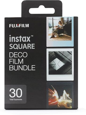 instax Square Film Set - 30 Shots with 1 x 10 Shots with Black and Sunset Design Edges and 1 x Monchrome with 10 Shots in Saudi Arabia