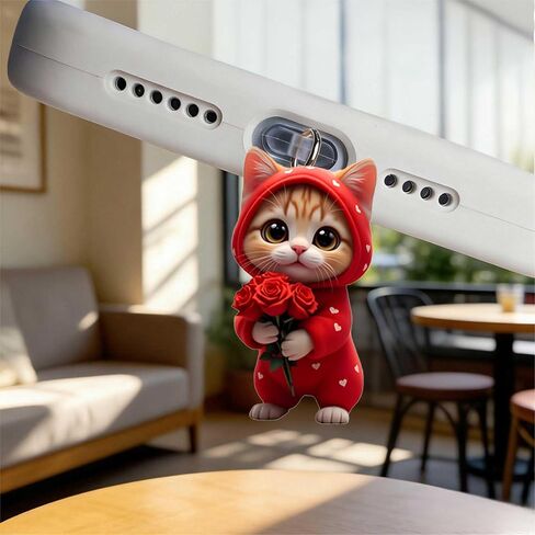 Cute Ginger Cat Dust Plug Acrylic Charms for electronic products,Type-C Charging Port Dust Plugs Pendant Compatible with E-Reader Phone Tablet, Gift for Christmas, Birthday, Anniversary Day in Saudi Arabia