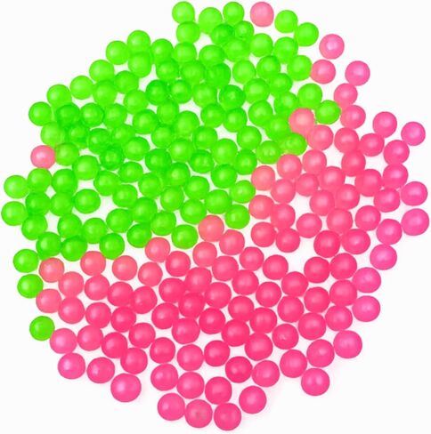 200 Pcs 6mm Round UV Glow Fishing Beads - Pink and Green Hard Floating Bobber Beads, Bulk Plastic Fishing Accessories in Saudi Arabia