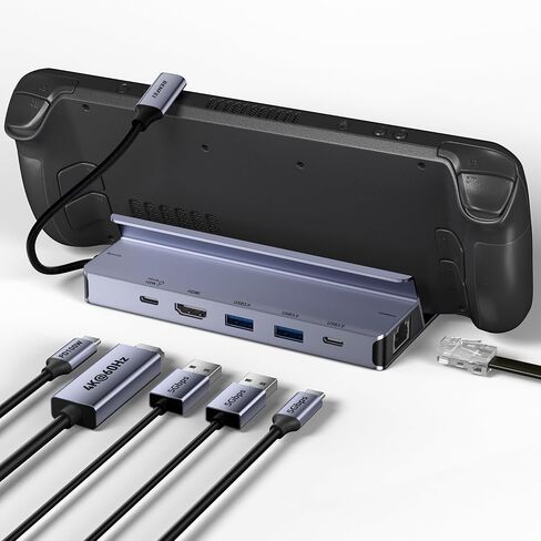 BENFEI Steam Deck Dock, Docking Station for Steam Deck (OLED)/ROG Ally/Legion Go, 6-in-1 USB C Hub with HDMI 4K@60Hz, 1Gbps Ethernet, 1xUSB C 2X USB 3.0 Port, PD 100W Charging in Saudi Arabia