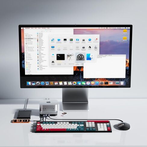 BENFEI Mac mini M4 Dock, Mac mini M4 Stand with NVMe SSD Enclosure, 4K DisplayPort Hub for Mac mini M4 &M4 Pro (2024), 10 Gbps 1 x USB C & 1 x USB A 3.2, 5 Gbps 3 x USB A 3.0, SD/TF 170 MB/s in Saudi Arabia