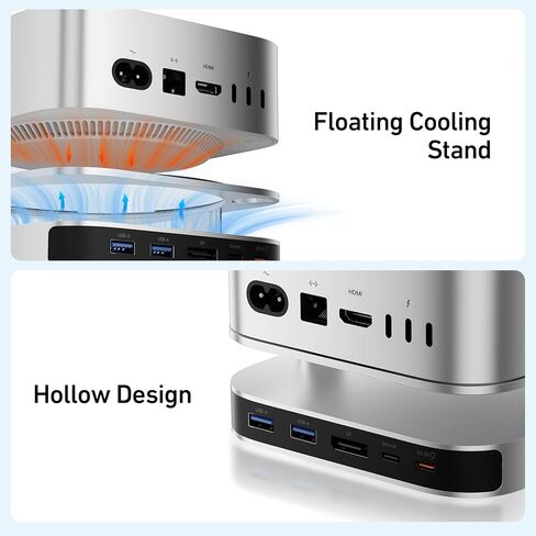BENFEI Mac mini M4 Dock, Mac mini M4 Stand with NVMe SSD Enclosure, 4K DisplayPort Hub for Mac mini M4 &M4 Pro (2024), 10 Gbps 1 x USB C & 1 x USB A 3.2, 5 Gbps 3 x USB A 3.0, SD/TF 170 MB/s in Saudi Arabia
