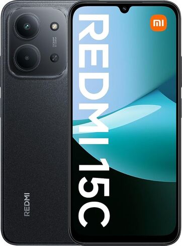 XIAOMI Redmi 15C 4G LTE (Compatible with Tmobile Tello Mint & Global) (128GB + 4GB) Unlocked Dual SIM 6.9" 50MP Model 25078RA3EL (Midnight Black) in Saudi Arabia