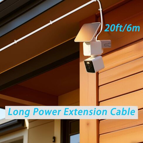 كابل طاقة USB C إلى USB C بطول 20 قدم لكاميرا CCTV الأمنية، Wyze Cam Pan V4، Duo/Solar Cam Pan، Cam V4، Cam v3، Cam Pan، Cam OG، TP-Link Tapo C120، سلك شحن USB إلى Micro USB، كابل تمديد طويل - قطعتان in Kuwait