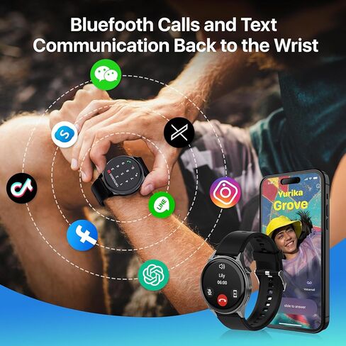 AI Chatgpt,Smart Watch for Woman,Translator Watch,Fitness Tracker with Heart Rate & Sleep Monitor,Answer/Make Call,AMOLED Touchsreen, Watch for iPhone/Samsung/Android,50+Sport Modes,3ATM Waterproof in Kuwait