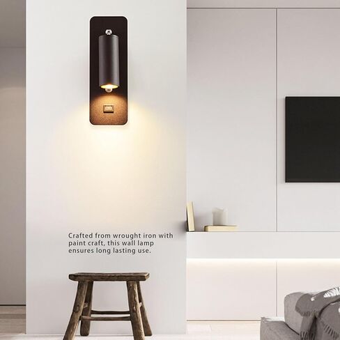 مصباح حائط LED من Fafeicy، ضوء قراءة قابل للتعديل من الحديد المطاوع، منفذ USB، ضوء محايد 4000K لغرفة النوم وغرفة المعيشة in Kuwait