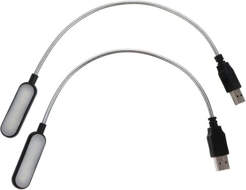 2 قطعة مصباح قراءة للكمبيوتر المحمول USB محمول صغير ضوء الليل الضوء الأبيض لمستخدمي الكمبيوتر USB بالطاقة للمكتب والدراسة in Saudi Arabia