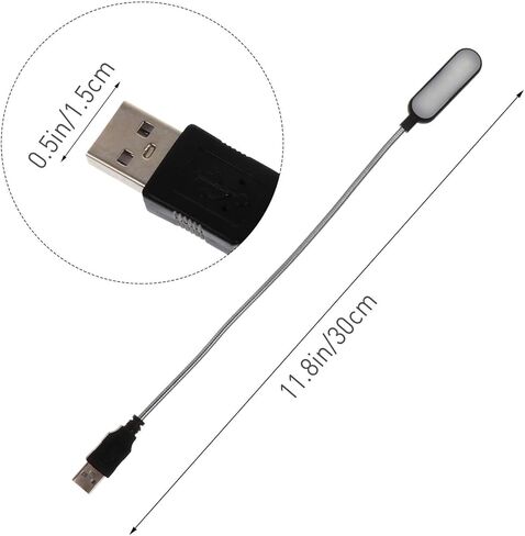2 قطعة مصباح قراءة للكمبيوتر المحمول USB محمول صغير ضوء الليل الضوء الأبيض لمستخدمي الكمبيوتر USB بالطاقة للمكتب والدراسة in Saudi Arabia