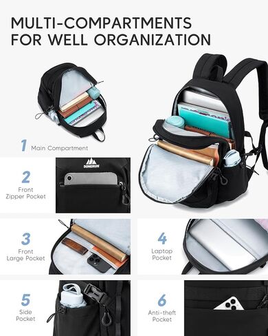 40x30x15cm Personal Item Bag 16x12x6 Travel Backpack Flight Approved with Anti-Theft Pocket Water-resistant Casual Daypack for Weekender Business Hiking, Black in Saudi Arabia