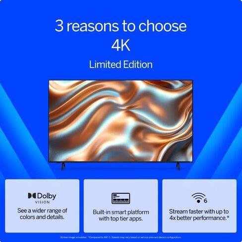VIZIO V4K50S-0810 50" Class V-Series 4K LED HDR Compatibility Chromecast Built-in, Bluetooth Limited Edition Smart TV (Renewed) in Saudi Arabia