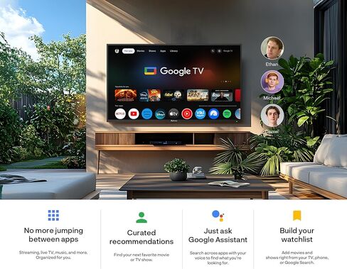 تلفزيون SYLVOX خارجي مع حامل متحرك ومكبر صوت، تلفزيونات ذكية 55 بوصة 120 هرتز 4K، مقاوم للطقس وIP55 مقاوم للماء، متوافق مع Google وDolby Atmos، HDMI 2.1 وUSB 3.0، 1000 شمعة في المتر المربع خارج التلفزيون للألعاب in Saudi Arabia