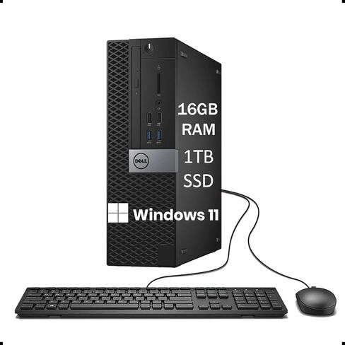 Dell OptiPlex 7000 Small Desktop Computer, Intel 14-Core i5-14400, 16GB DDR5 RAM, 1TB PCIe SSD, WiFi 6E, BT, 2 DisplayPort, HDMI, Type-C, Win11 Pro, Jet Black in Saudi Arabia