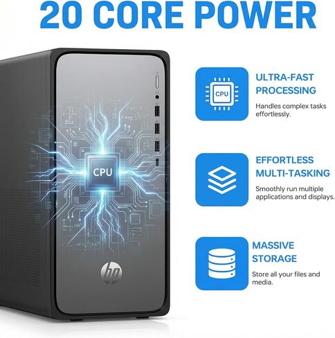 كمبيوتر HP OmniDesk MO2 Envy Next Brand Tower، i7-14700 (> Ultra 7 155H)، كمبيوتر Copilot AI، ذاكرة الوصول العشوائي DDR5 سعة 64 جيجابايت، SSD 2 تيرابايت، Win11 Pro، Wi-Fi 6، أداء على مستوى الأعمال، حزمة مع محرك أقراص فلاش USB ADATA سعة 64 جيجابايت in Kuwait