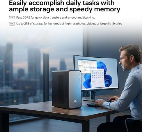 كمبيوتر HP OmniDesk MO2 Envy Next Brand Tower، i7-14700 (> Ultra 7 155H)، كمبيوتر Copilot AI، ذاكرة الوصول العشوائي DDR5 سعة 64 جيجابايت، SSD 2 تيرابايت، Win11 Pro، Wi-Fi 6، أداء على مستوى الأعمال، حزمة مع محرك أقراص فلاش USB ADATA سعة 64 جيجابايت in Kuwait