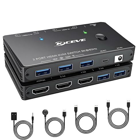 USB 3.0 Switch 4 Computers, 4 Port USB Switch for 4 Computers Share 4 USB Devices for Keyboard Mouse Printer, Wired Remote and 4 Cables Included in Saudi Arabia