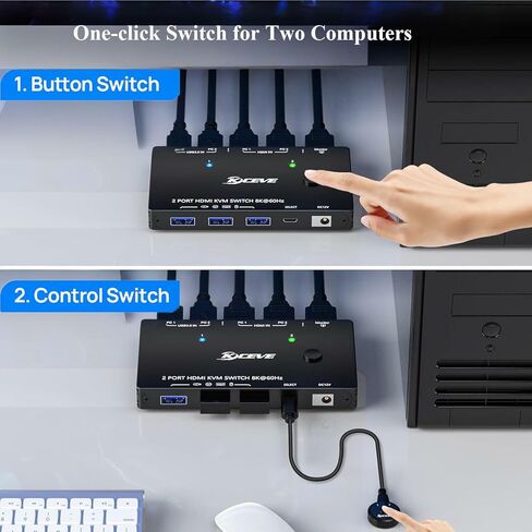 USB 3.0 Switch 4 Computers, 4 Port USB Switch for 4 Computers Share 4 USB Devices for Keyboard Mouse Printer, Wired Remote and 4 Cables Included in Saudi Arabia