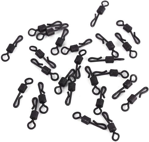 50PCS Size 4# Quick Change Swivels – Q-Shape Snap Fishing Connectors with Stainless Steel Ball for Saltwater Rigs & Carp Fishing in Saudi Arabia