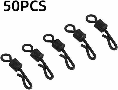 50PCS Size 4# Quick Change Swivels – Q-Shape Snap Fishing Connectors with Stainless Steel Ball for Saltwater Rigs & Carp Fishing in Saudi Arabia