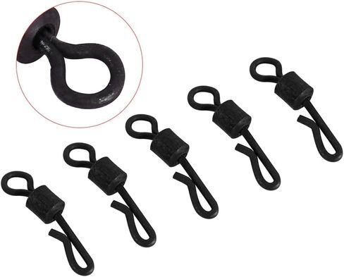50PCS Size 4# Quick Change Swivels – Q-Shape Snap Fishing Connectors with Stainless Steel Ball for Saltwater Rigs & Carp Fishing in Saudi Arabia