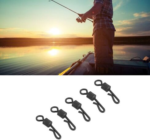 50PCS Size 4# Quick Change Swivels – Q-Shape Snap Fishing Connectors with Stainless Steel Ball for Saltwater Rigs & Carp Fishing in Saudi Arabia