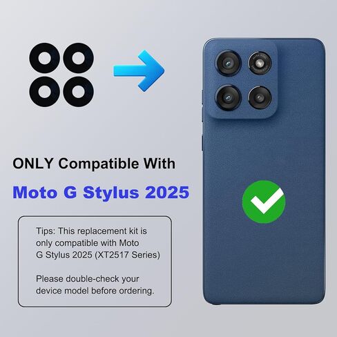 3 Pack for Moto G Stylus 5G 2025 XT2517 Back Rear Camera Lens Glass Replacement Included Instruction Manual, Toolkit in Saudi Arabia