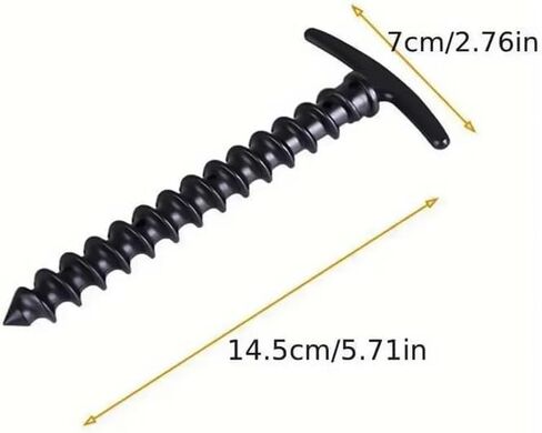 10 Pcs Tent Stakes Ground Anchors Screw in, Multi-Pack Tool-Free Screw-in Design for Tents, Reusable Heavy Duty Spiral Tent Pegs for Camping, Hiking, Backyard & Outdoor Setups, Black in Saudi Arabia
