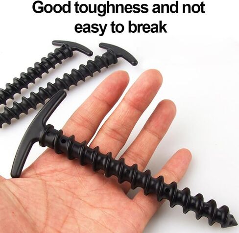 10 Pcs Tent Stakes Ground Anchors Screw in, Multi-Pack Tool-Free Screw-in Design for Tents, Reusable Heavy Duty Spiral Tent Pegs for Camping, Hiking, Backyard & Outdoor Setups, Black in Saudi Arabia