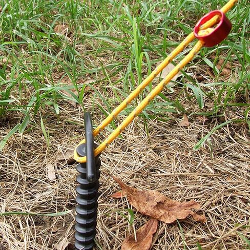 10 Pcs Tent Stakes Ground Anchors Screw in, Multi-Pack Tool-Free Screw-in Design for Tents, Reusable Heavy Duty Spiral Tent Pegs for Camping, Hiking, Backyard & Outdoor Setups, Black in Saudi Arabia