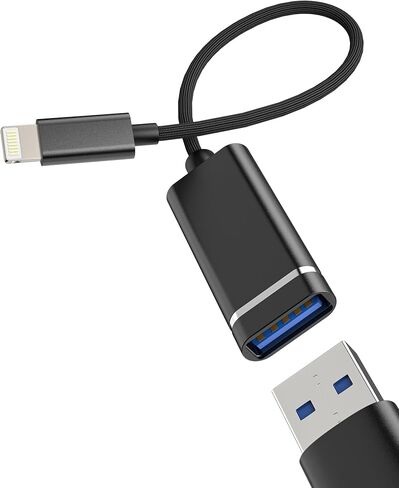 محول Lightning إلى USB لهاتف iPhone 14 Pro Max كابل لأجهزة Apple لأجهزة iPad OTG قارئ بطاقة الكاميرا الرقمية محرك فلاش دونجل محول سلك نقل الهاتف HUB الإضاءة جاك لوحة المفاتيح أنثى محول ذكر in Saudi Arabia