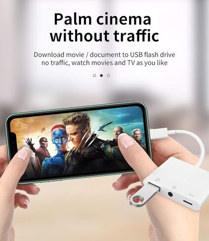 Lightning to 3.5mm Headphone Jack USB Charger Cable Dongle for iPhone Adapter(3in1)AUX Audio OTG for 13 12 11 Pro Max Xr X for Apple for iPad Camera Memory Stick Flash Drive Card Reader Mouse Keyboard in Saudi Arabia