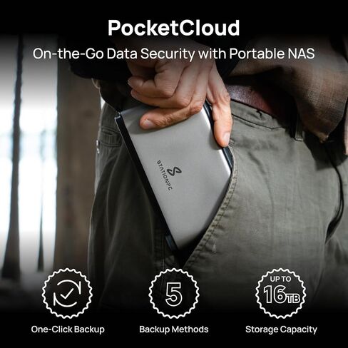 PocketCloud Portable NAS with M.2 NVMe & SD Slots, up to 8TB Capacity (Diskless) & PocketCloud EVA Hard Case Bag, Water-Resistant Travel Carrying Case in Saudi Arabia