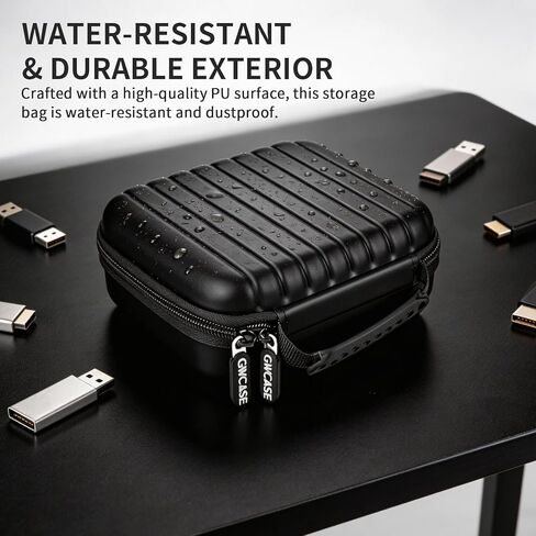 حافظة محرك الأقراص الصلبة العالمية GWCASE لهاتف SanDisk Extreme/لسامسونج/لSeagate/لمحرك الأقراص الصلبة الخارجي المحمول WD، و30 بطاقة SD و10 حامل محرك فلاش USB، وحقيبة تخزين للسفر مع إسفنجة DIY (الجراب فقط) in Saudi Arabia