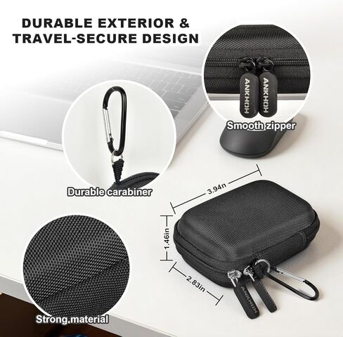 ANKHOH Compact Case for Crucial X9 Pro/ X10 Pro/ X9 1TB 2TB 4TB SSD, Hard EVA Shell Organizer with 8 SD Card Slots & Cable Pocket for Outdoor Photography Gear-Black (Case Only) in Saudi Arabia