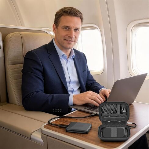 ANKHOH Compact Case for Crucial X9 Pro/ X10 Pro/ X9 1TB 2TB 4TB SSD, Hard EVA Shell Organizer with 8 SD Card Slots & Cable Pocket for Outdoor Photography Gear-Black (Case Only) in Saudi Arabia