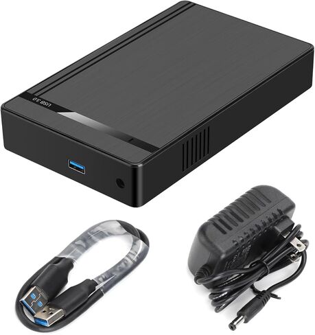حاوية محرك أقراص ثابتة خارجي SATA مقاس 2.5 بوصة/3.5 بوصة، حافظة USB 3.0 إلى SATA III HDD SSD خالية من الأدوات، تدعم 10 تيرابايت بحد أقصى، قارئ محرك أقراص ثابت محمول مع مصدر طاقة 12 فولت 2 أمبير لنظام التشغيل Windows Mac OS، يدعم UASP in Saudi Arabia