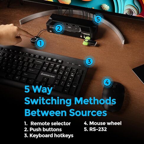 ATEN CS1922A 2-Port USB 3.0 8K DisplayPort KVM Switch، التحكم في جهازي كمبيوتر مع شاشة واحدة، لوحة مفاتيح، ماوس، 8K@60 هرتز، 4K@120 هرتز، مفتاح HotKey، زر ضغط، منفذ عن بعد أو محول RS-232، الكابلات متضمنة in Saudi Arabia
