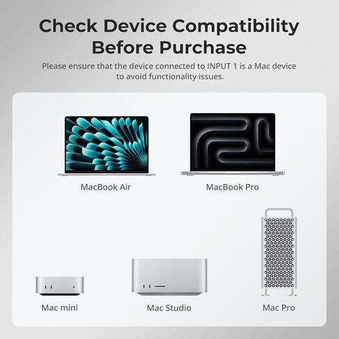 TESmart Thunderbolt 4 HDMI KVM Switch 4 Computers 1 Monitor, 40Gbps USB-C in/Out, Support Thunderbolt Display, 60W PD, USB3.2 Gen2 Ports, Gigabit Network, Hotkey Switch, with All Input Cables in Saudi Arabia