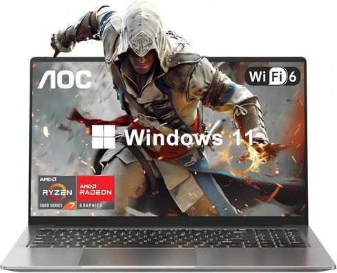 2025 Laptop with AMD Ryzen 7 5700U Processor(8C/16T, Up to 4.3GHz), 16.1 inch FHD Display Laptop 16GB RAM 512GB NVMe SSD Laptop Computer, USB3.2, Type-C, WiFi 6, 53Wh Battery, Backlit KB in Kuwait