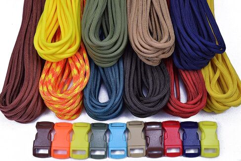 Paracord Starter Kits - 550 Cord - 25 Foot Bundles with Matching Buckles - 40+ Colors in Saudi Arabia