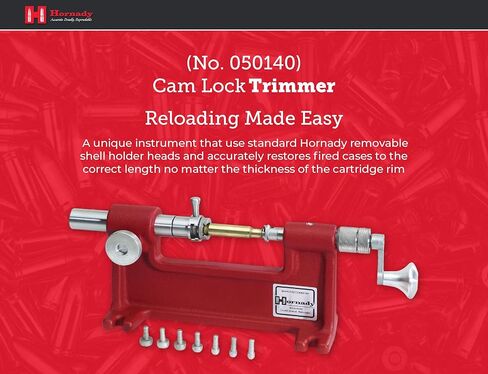 Hornady Cam-Lock Trimmer 050140 - Reloading Case Trimmer Accurately Restore Fired Cases Up to 50 Calibers - Unique Brass Trimmer with Micro Adjust Cutter, 7 Pilot Sizes, & Large Diameter Cutting Head in Saudi Arabia