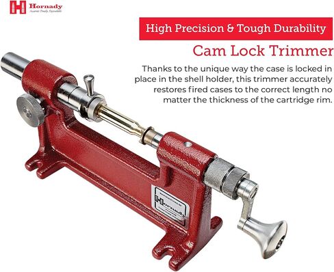 Hornady Cam-Lock Trimmer 050140 - Reloading Case Trimmer Accurately Restore Fired Cases Up to 50 Calibers - Unique Brass Trimmer with Micro Adjust Cutter, 7 Pilot Sizes, & Large Diameter Cutting Head in Saudi Arabia
