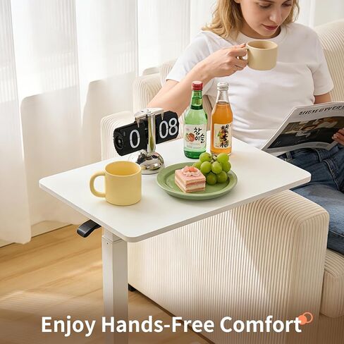 Small Standing Desk, Adjustable Height Sit Stand Desk for Laptop, Compact Standing Desk for Small Spaces, Stable Home Office Desk for Bedroom Bedside Use in Saudi Arabia
