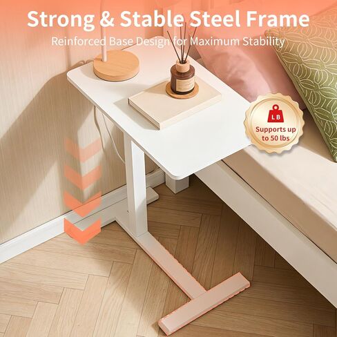 Small Standing Desk, Adjustable Height Sit Stand Desk for Laptop, Compact Standing Desk for Small Spaces, Stable Home Office Desk for Bedroom Bedside Use in Saudi Arabia