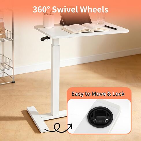 Small Standing Desk, Adjustable Height Sit Stand Desk for Laptop, Compact Standing Desk for Small Spaces, Stable Home Office Desk for Bedroom Bedside Use in Saudi Arabia