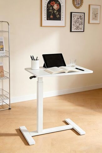Small Standing Desk, Adjustable Height Sit Stand Desk for Laptop, Compact Standing Desk for Small Spaces, Stable Home Office Desk for Bedroom Bedside Use in Saudi Arabia